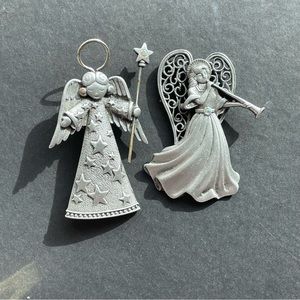Two Gorgeous vintage angels by Jonette jewelry (JJ)